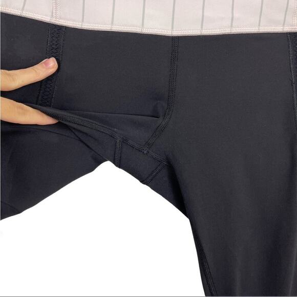 Lululemon Can't Stop Crop High Rise Runners Leggings Black / Slalom Stripe 8 - Picture 10 of 16